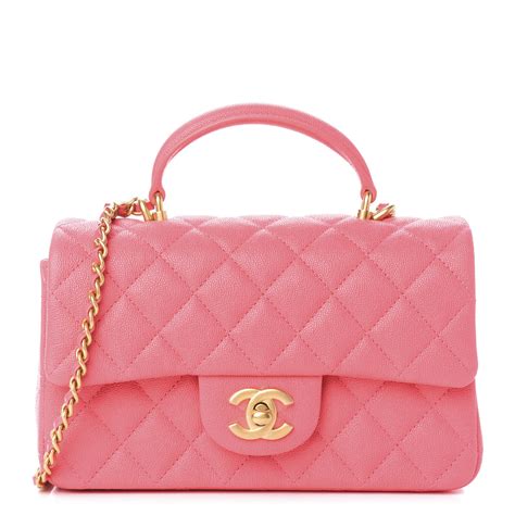 chanel pink caviar flap